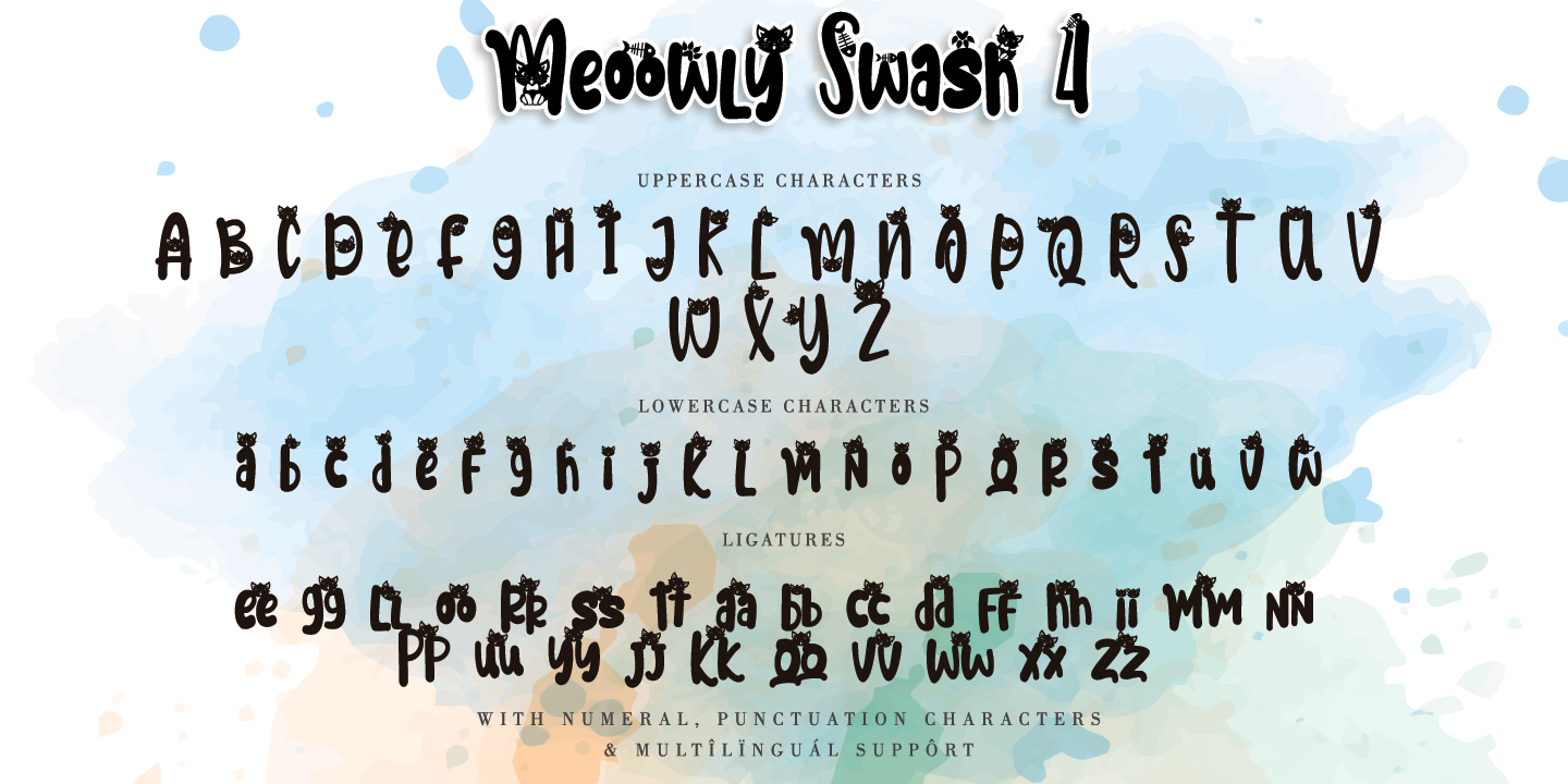 Пример шрифта Meoowly Swash 1